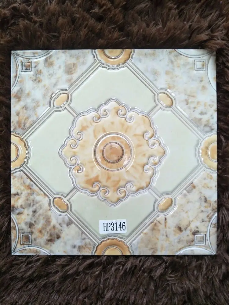 Minqing 3d Stone Design Floor Tiles with Amber Glazed