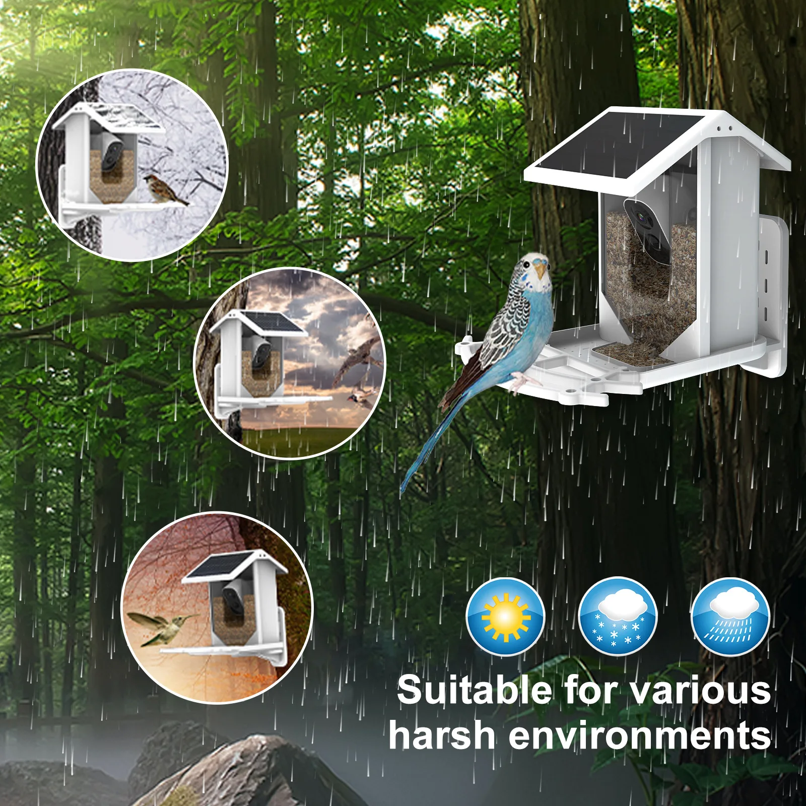 Wholesale Popular Outdoor Solar Bird Feeder 1080p High Definition Night Vision Camera Wifi App
