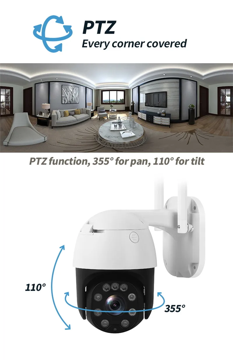 Good Export Quality Security Monitoring Equipment 1080P PTZ WiFi Camera