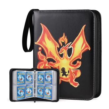 2022 PU leather sport basketball 4 9 pockets trading collector folder holder binder for pokemon game cards with zipper
