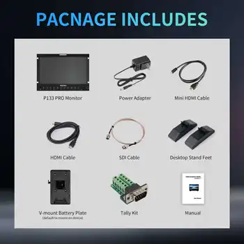 SEETEC P133 PRO 13.3 Inch 1000nit Portable Broadcast Monitor High Bright Full HD Broadcast Studio LCD Monitor product image