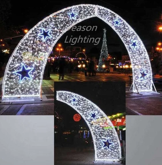 Large Outdoor Christmas Light Arch With Small Stars Outdoor Commercial