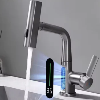 New Style High Quality Chinese Smart Modern Bathroom Hot and Cold Water Brass Rotating Faucet
