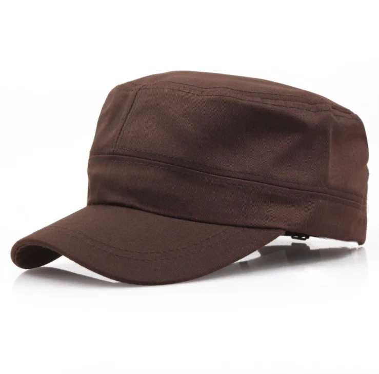 Custom Logo Tactical Cap Adjustable Flat Top Sun Hat  Protection Plain Patrol Cap