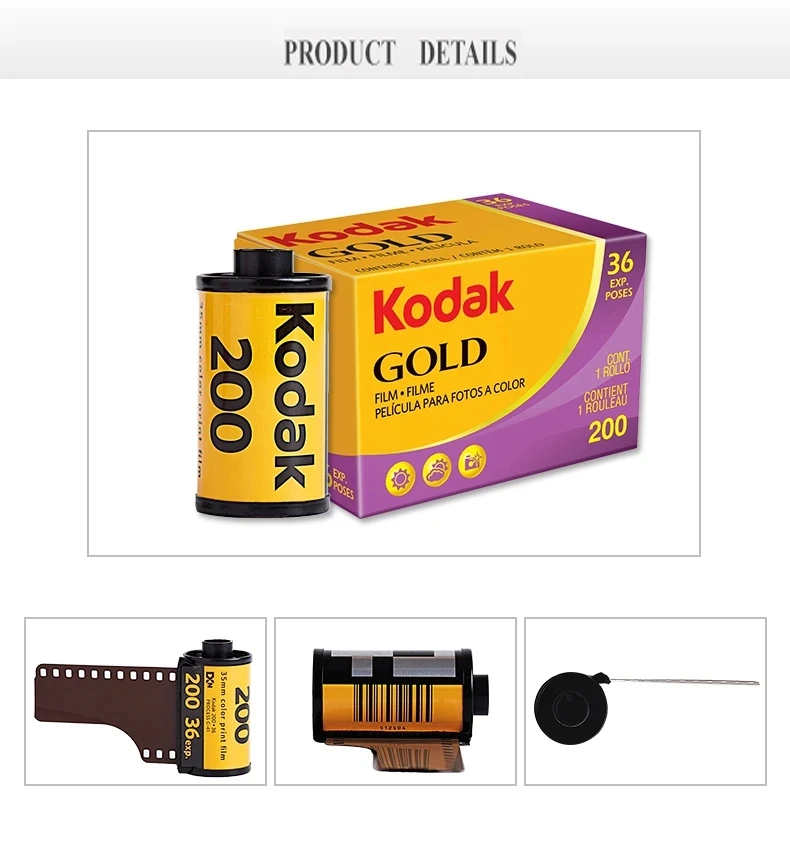 Kodak Gold 200 35mm Film 36 Exposures Per Roll For M35/m38 Cameras