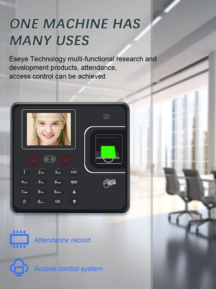 Eseye Face Recognition Attendance and Access Control Device Time Clock ...