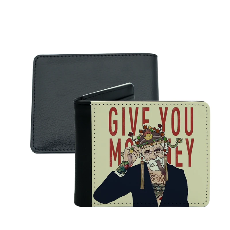 Front Pocket Sublimation Wallet Men Custom Your LOGO Thin PU Leather Slim Wallet