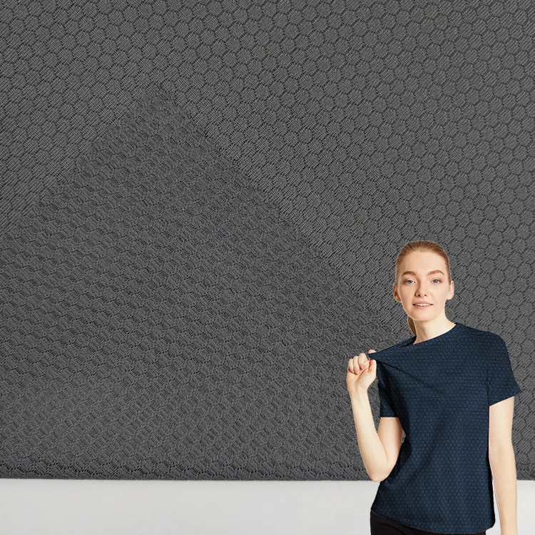 Global Recycle Standard Certificated 90% Recycled Polyester 10% Spandex Jacquard Knit Fabric for Man