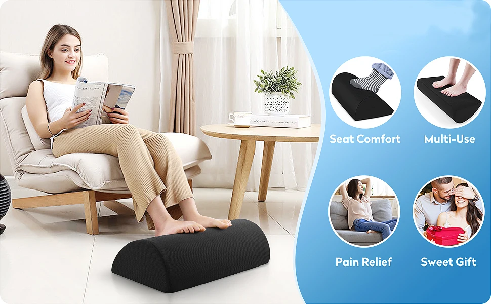 product semi cylinder pain relief leg support memory foam cushion non slip cover therapeutic orthopedic knee foot rest pillow cushion-49