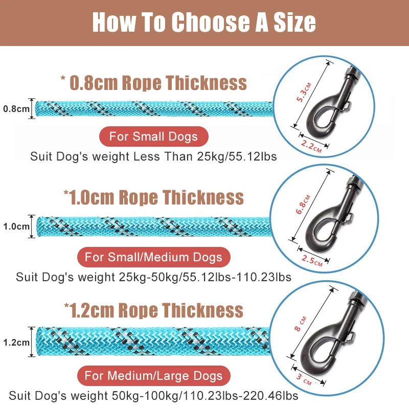 Heavy Duty Reflective Training Tracking Safety Nylon Strong Pet Rope ...