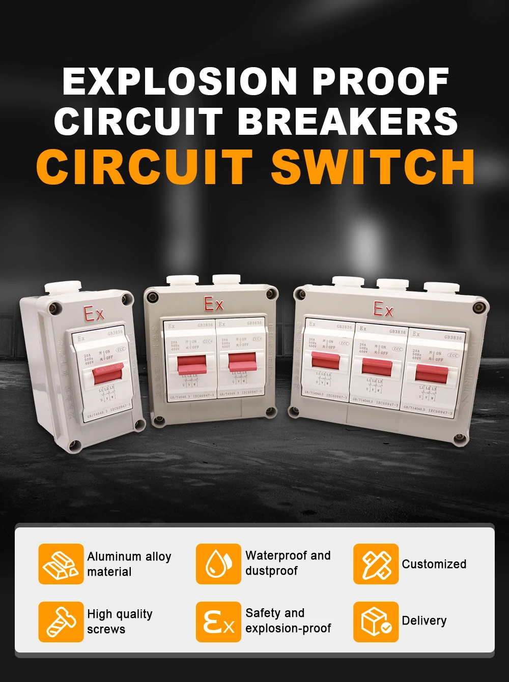 Single-Gang Double-Gang Triple-Gang Explosion Proof Lighting Switch Box ...