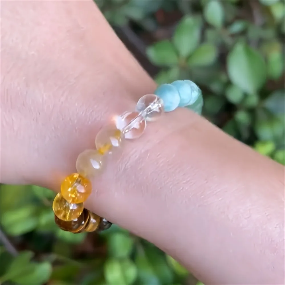 Lucky Shop Guardian Deities Feng Shui Bracelet - Agate, Tiger Eye, Citrine, Stretch 6-8 Inch, Unisex Good Luck Charm