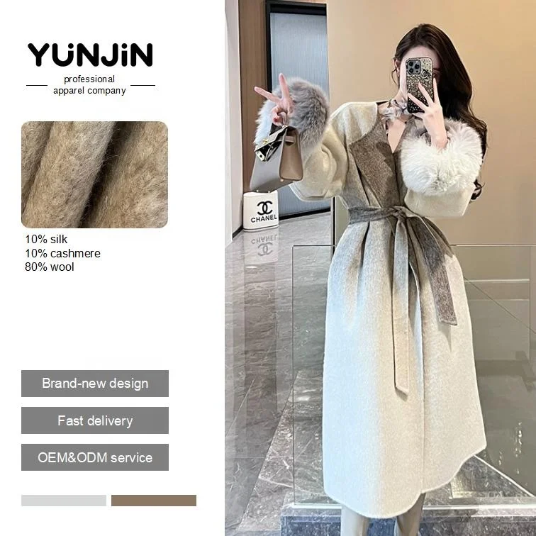 Autumn/Winter New Premium Double-Sided Cashmere Long Coat with