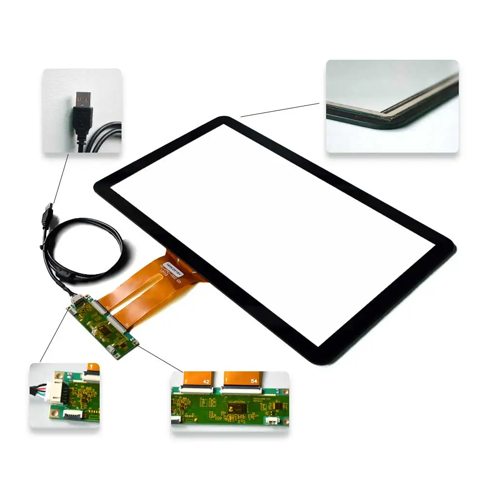 YUNLEA Transparent Glass Digitizer 17.3 Inch USB Interface Capacitive ...
