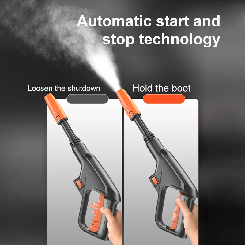 Portable Lithium Battery Car Wash 12v 24v High Pressure Gun Wireless