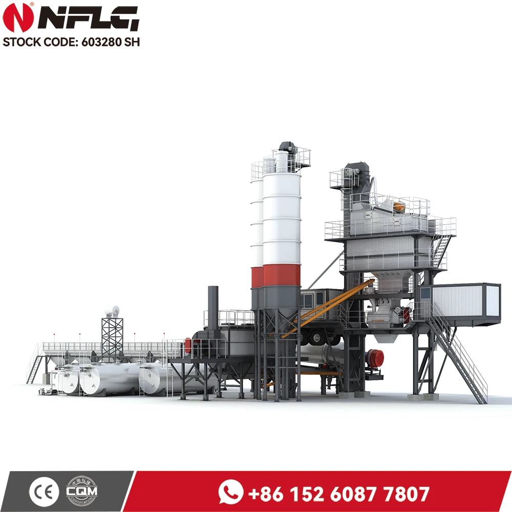 Mobile Continuous Asphalt Mixing Plant Dual Motor Drive Concrete Batch Mixer 160T/H Bitumen Asphalt Batching Plant