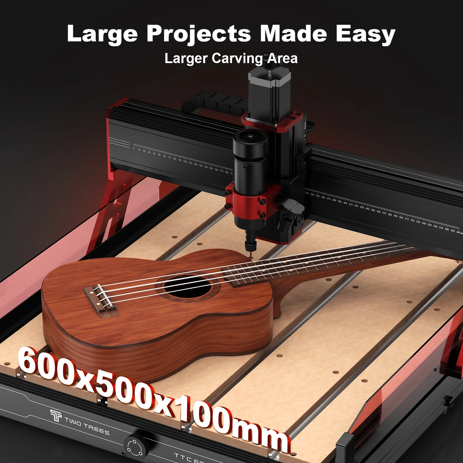 Twotrees OEM 6050 CNC Wood Nesting Router Machine 4 Axis with Motor and Bearing NC Studio Control for Modern Wood Door Designs