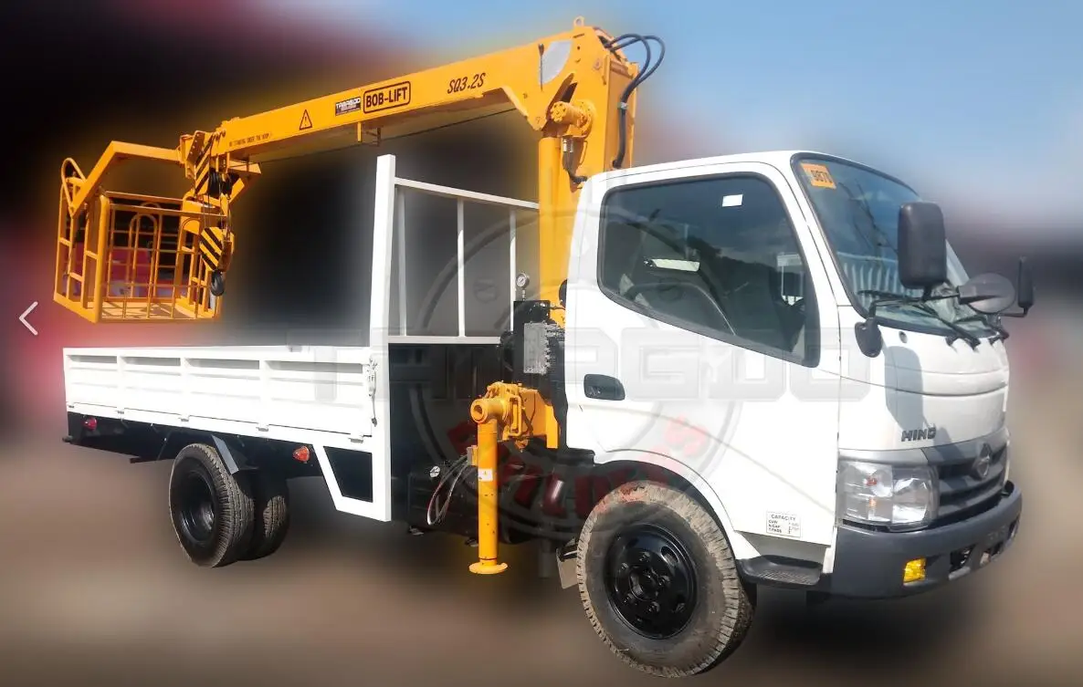 Dubai Pickup Truck Lift Mobile Basket Crane for Sale 2 Sections Telescopic Boom Dongfeng Engine 5T Rated Load 2050KG 20mpa 850MM