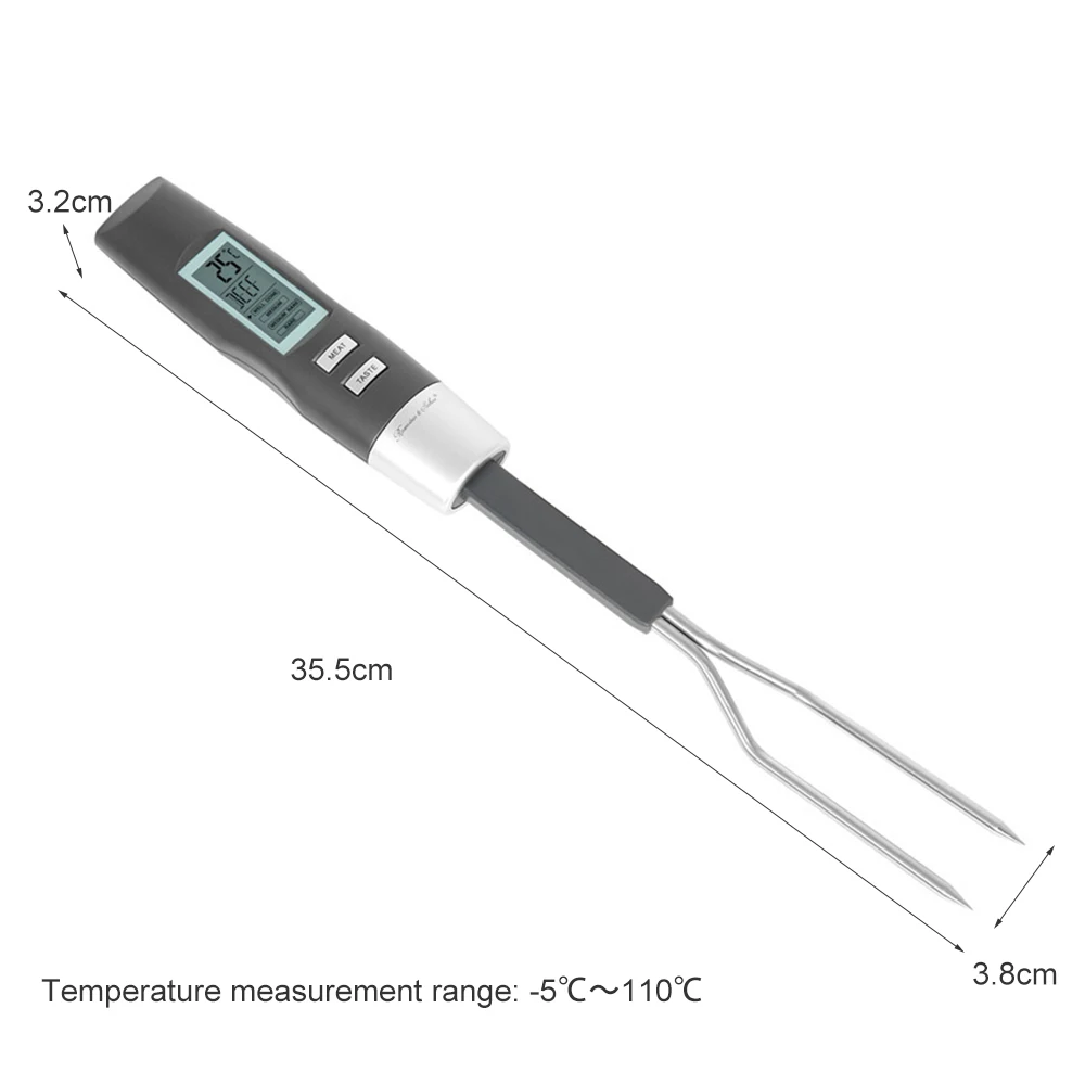 online Top Sale Outdoor BBQ  Kitchen Meat Thermometer With Fork Stainless Probes Cooking Food Thermometer