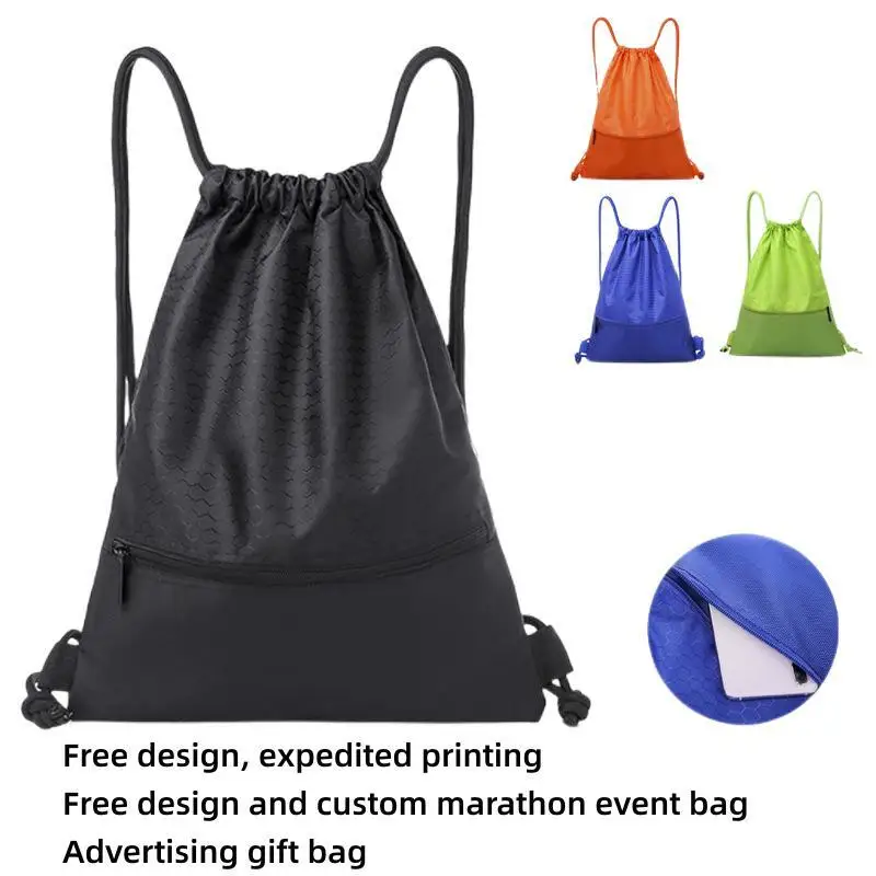 Strap pocket with drawstring simple backpack for men and women's sports and fitness lightweight basketball bag oxford zipper bag