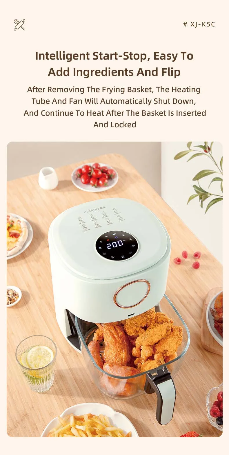 Visualization Air Fryer With Thickened High Borosilicate Glass