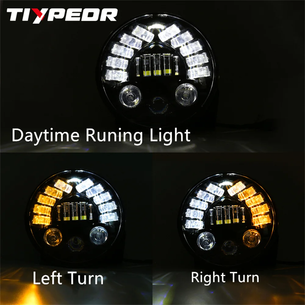 product tiypeor universal round motorcycle headlight 7inch drl led car super bright auxiliary fog light-8