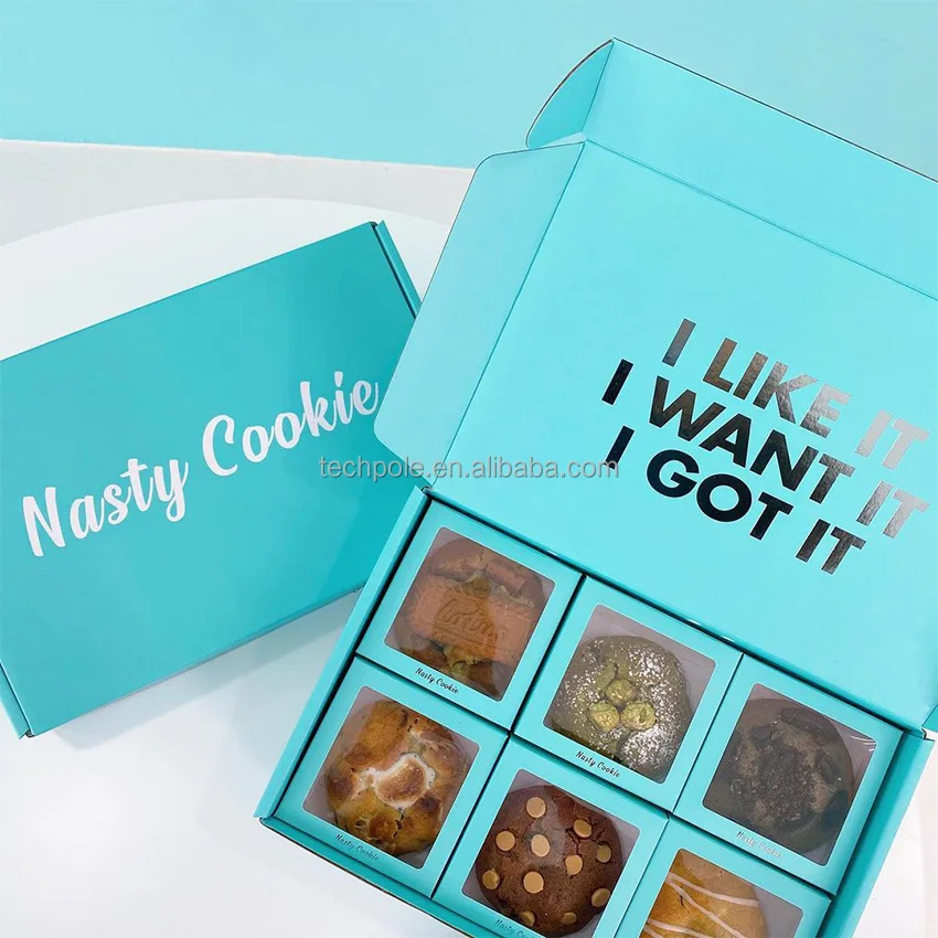 Fast Food Cookies Slide Box Crepe Cake Bakery Chocolate Truffles Catering Paper Box Packaging with Insert Sauce Dip