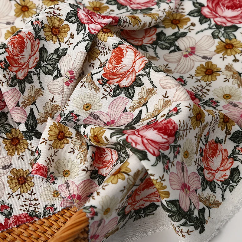 Высококачественная вискозная ткань с цифровым принтом на заказ, 100% вискоза, ткань с принтом для рубашек