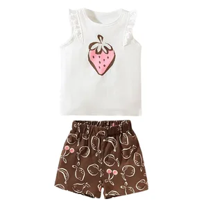 Customizable T Shirt Set Pants Two Piece Short Set LOGO Printing Girls Summer Clothing Set