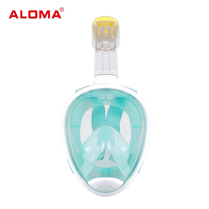 Aloma Custom pattern logo kids & adults OEM underwater breath Dry top full face diving mask swim snorkeling equipment