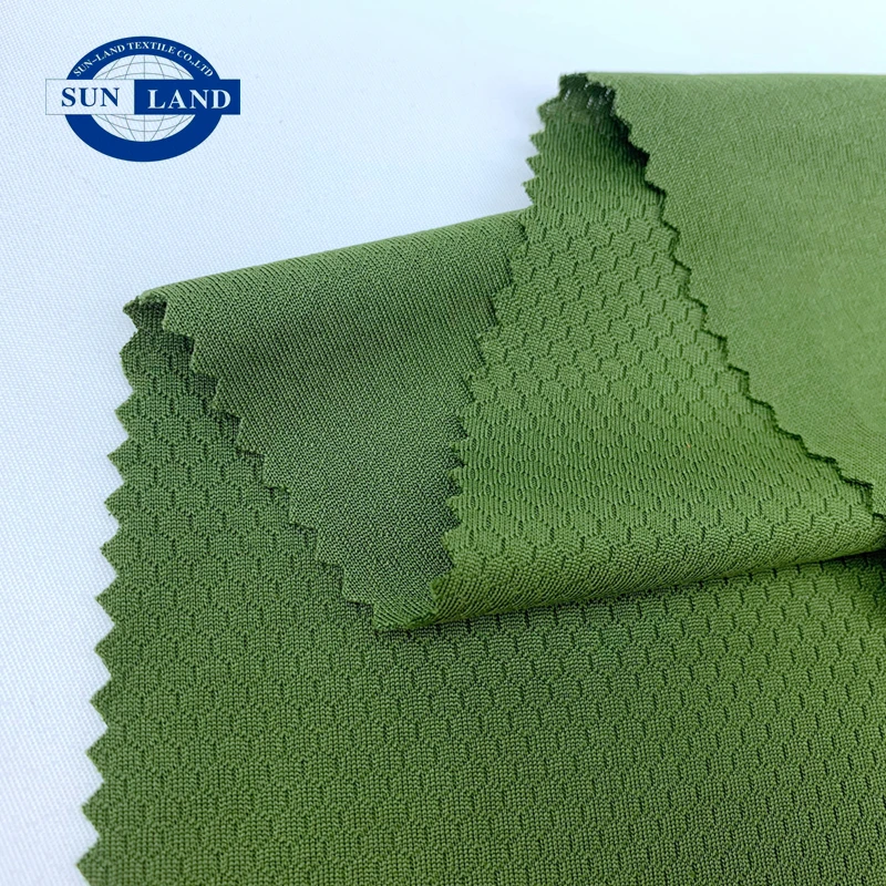 Sportswear Material100% Quick Dry Tech Polyester Yarn Knitting Breathable Honeycomb Athletic Mesh Fabric