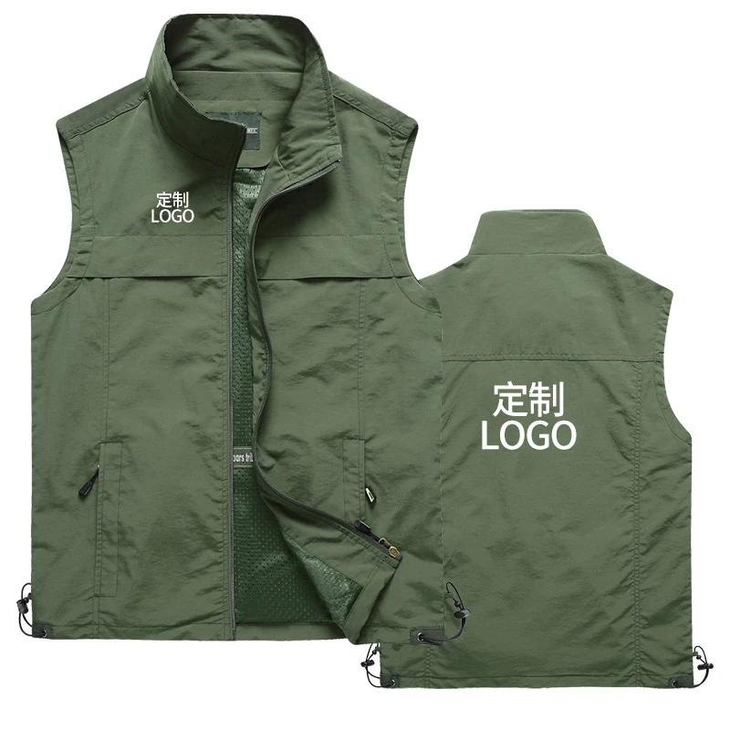 AI-MICH Custom Security Overalls Vest Print Logo Lettering Vest Grid Supports Male and Female Samples Guard Uniform