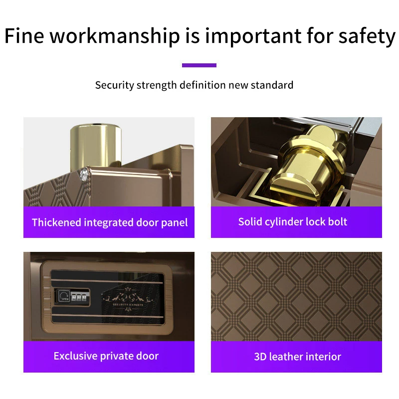 High Performance Custom Home Safety Deposit Safe Box with Fingerprint Security and Key Safes Locker Storage with Password Lock