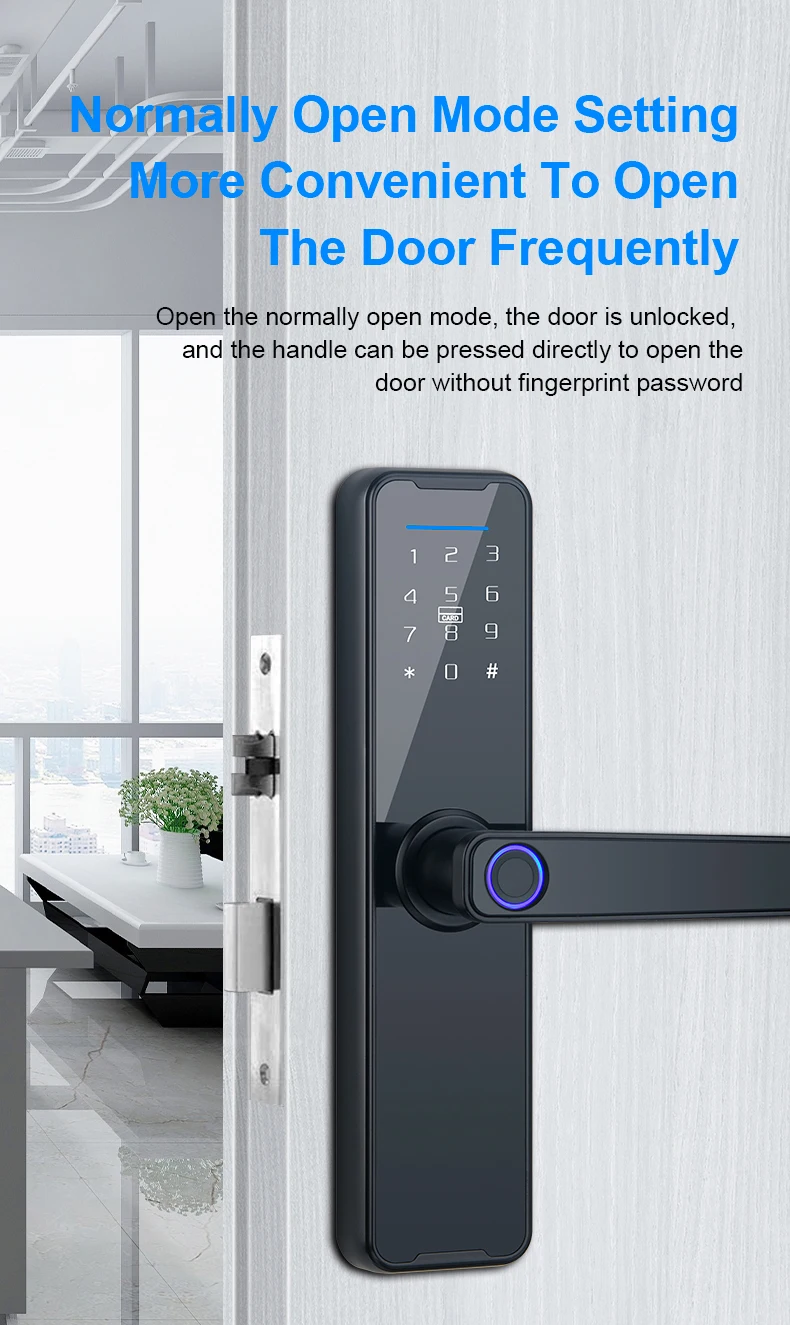 Best Price  Outdoor Password Code Card Key Wifi  Smart Door Lock Fingerprint Tempered Glass Door Lock