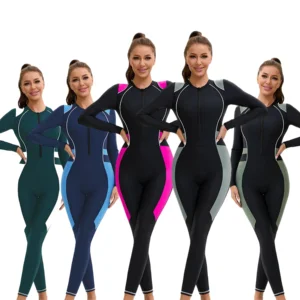 Women's Full Covered Modest Burkini Swimsuit Hijab Modest Swim Suits Long Sleeve Print Swimwear Islamic Burkini Set Swim Wear