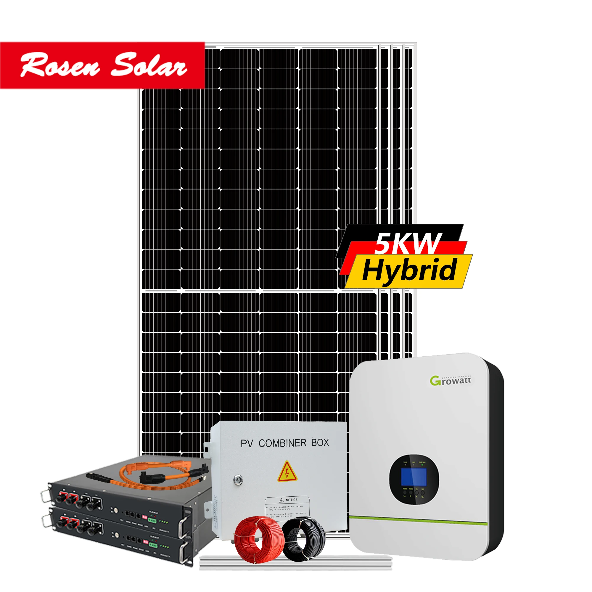 2020 inverter hybrid growatt cheap price ja solar panel 330w 5kw solar system