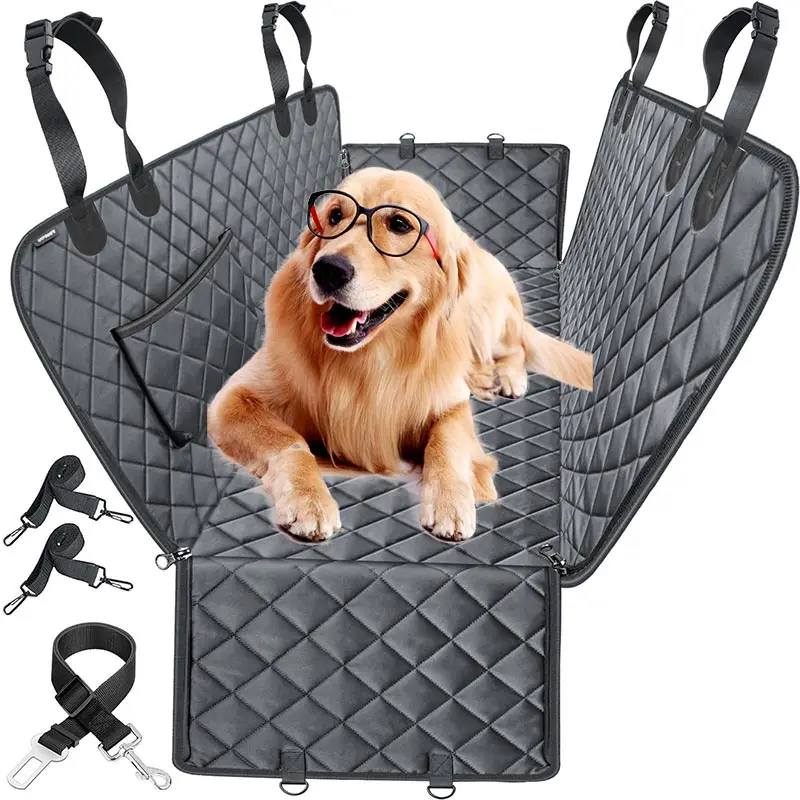 Custom print quality large dog nonslip washable waterproof pet dog car seat bed covers for cars