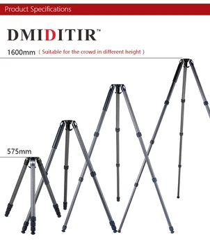 DMIDITIR DM324C Professional Flexible Carbon Fiber Camera Tripod Four-section Hunting Tripod Carbon Fiber Stand detail image