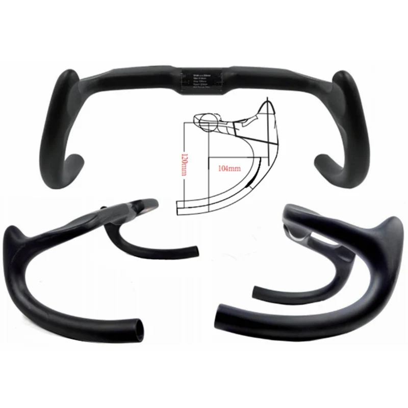 H23 Carbon Bike Handlebar 330MM Cycling Track Handlebar 260g Drop