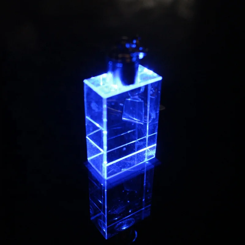 
 Сделанный на заказ брелок хорошего качества без рисунка, светодиодный Кристальный брелок с лазерным логотипом  