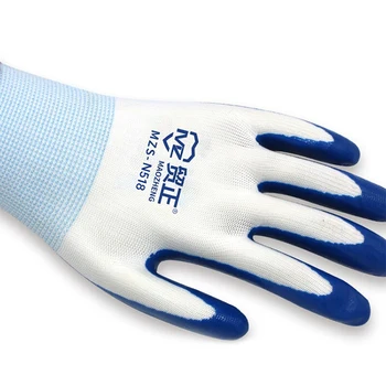 Hot sale crinkle latex palm coated hand gloves nitrile coating work gloves / guantes de nitrilo for construction work