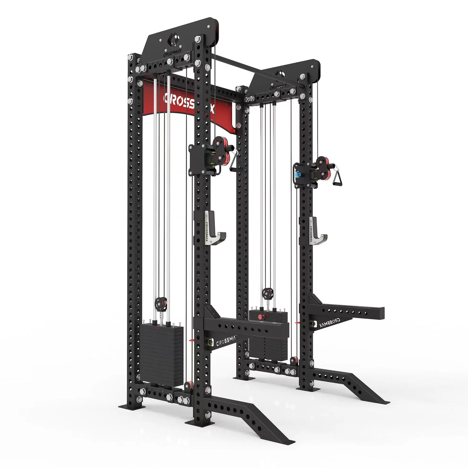 Crossmax Gym Fitness Equipment Multiple Cable Pulley System Squat Power  Cage Rack Functional Trainer Smith With Weight Stack