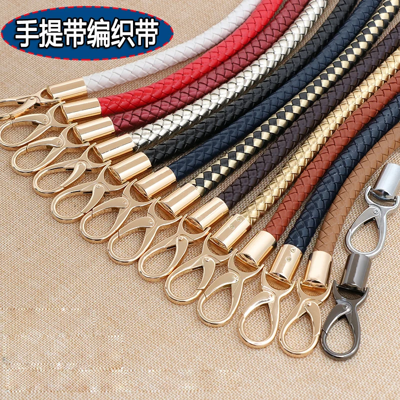 PU Leather Braided Rope Bag Handles with Alloy Hooks for Handbag DIY ...