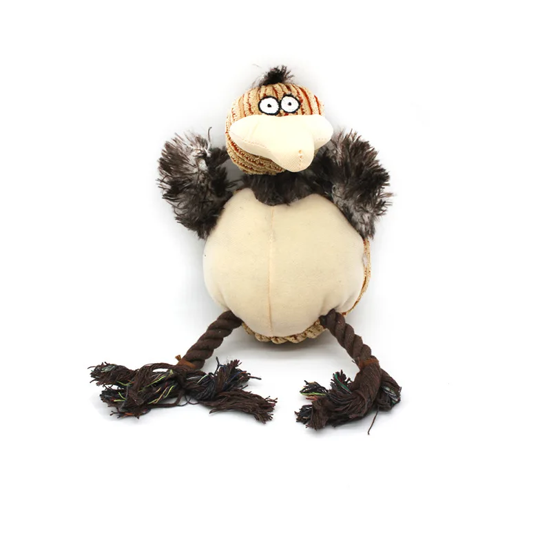 Soft Dog Toy with Rope Funny Bird Design Bite Teeth Clean Dogs Pet Sex Toys for Small Medium Pets