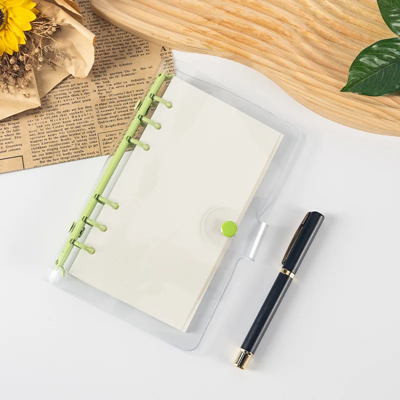 2 Pieces A5 Ring Binder Cover, Refillable Paper PVC Binder, Loose Leaf Personal Planner Binder, 6 Holes, Waterproof, Transparent, With Snap Button, For Diary, Office, Home, School - View #8