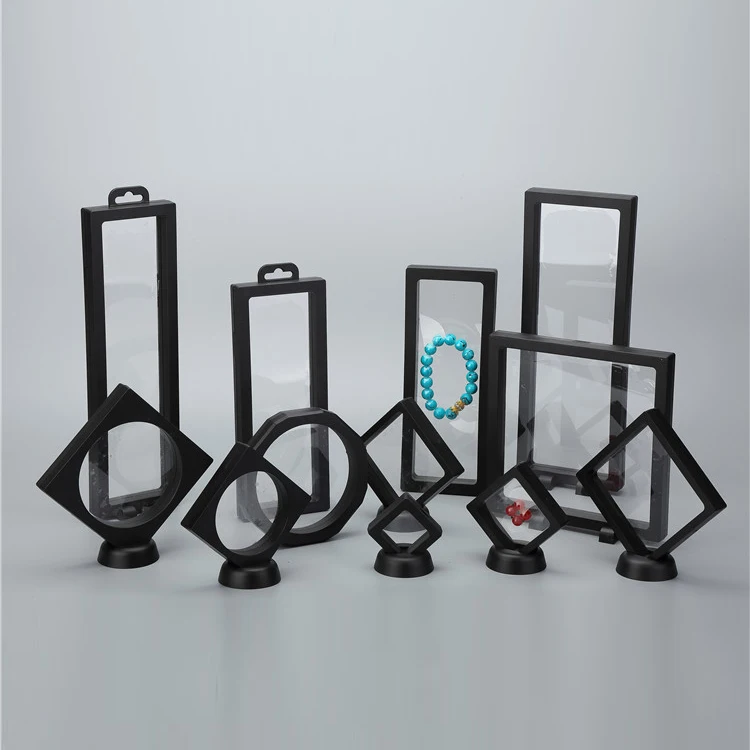 Portable Factory Clear 3d Frame Case Floating Pe Film Jewelry Storage