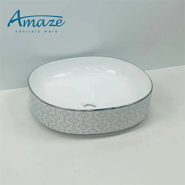 China high quality sanitary ware bathroom ceramic table top art lavabo hand wash basin for hotel supplier