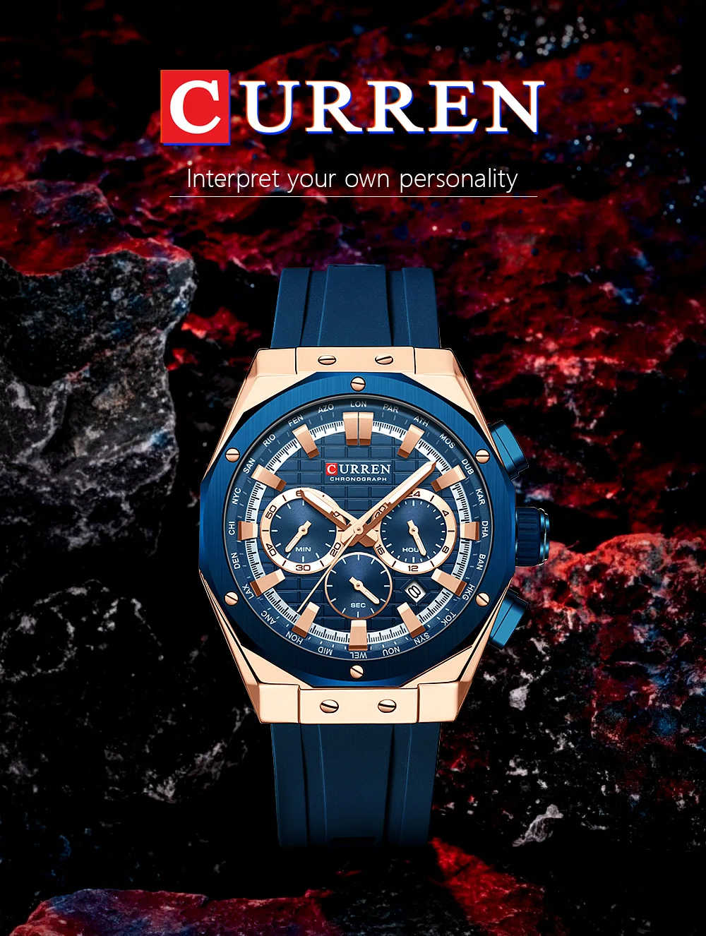 CURREN 8464 Men's Chronograph Watches - Stylish & Durable