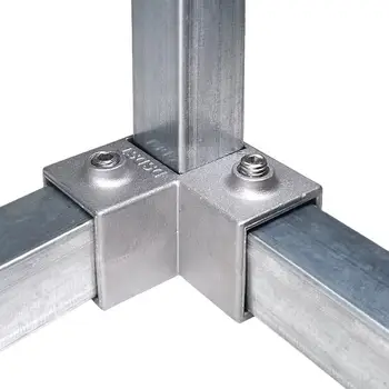 OTTFF 20 Pack 1" Aluminum Square Tubing Connector, 3 Way Eblow Corner Fitting, Structural Pipe Clamp For Chain Link Fence Rails, Pipe Clamps - Canada - View #2