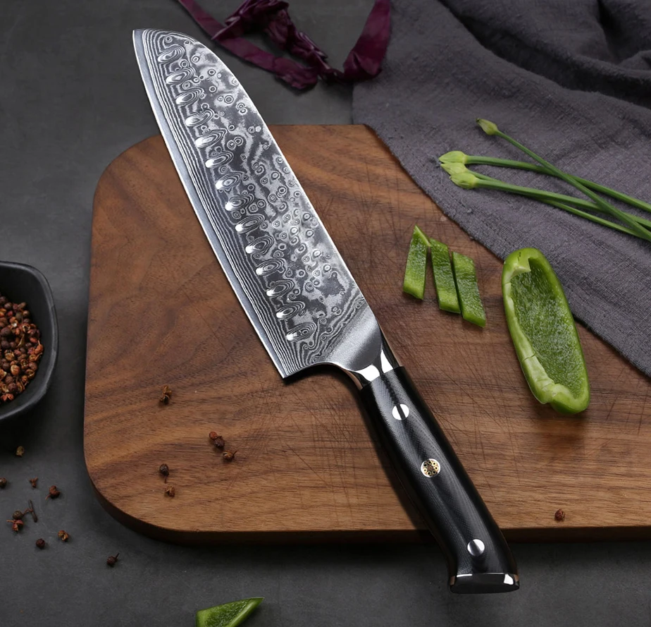 Набор кухонных ножей 8 дюймов из дамасской стали с ручкой G10
